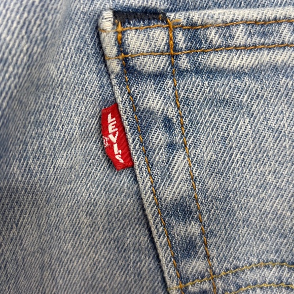 Levi's 512 Mens 33 Waist by 32 Length Slim Taper Jeans Faded Blue Zip Fly Big E - Picture 9 of 11